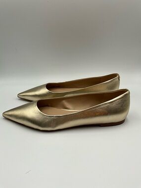 Sam Edelman Flats Size 10 Gold Metalic Pointed-Toe Flats